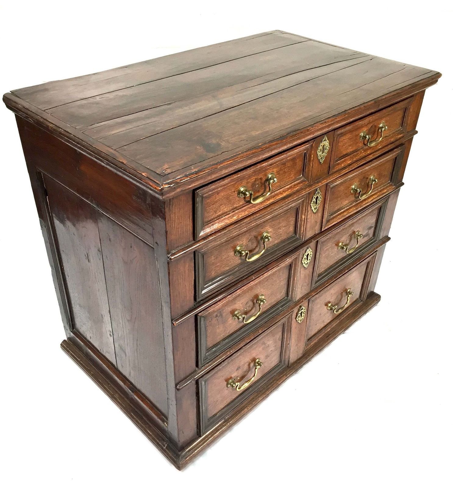 Antique 18th / 17th Century Oak Wooden Chest Of Drawers Storage Cabinet C.1700 photo for sale
