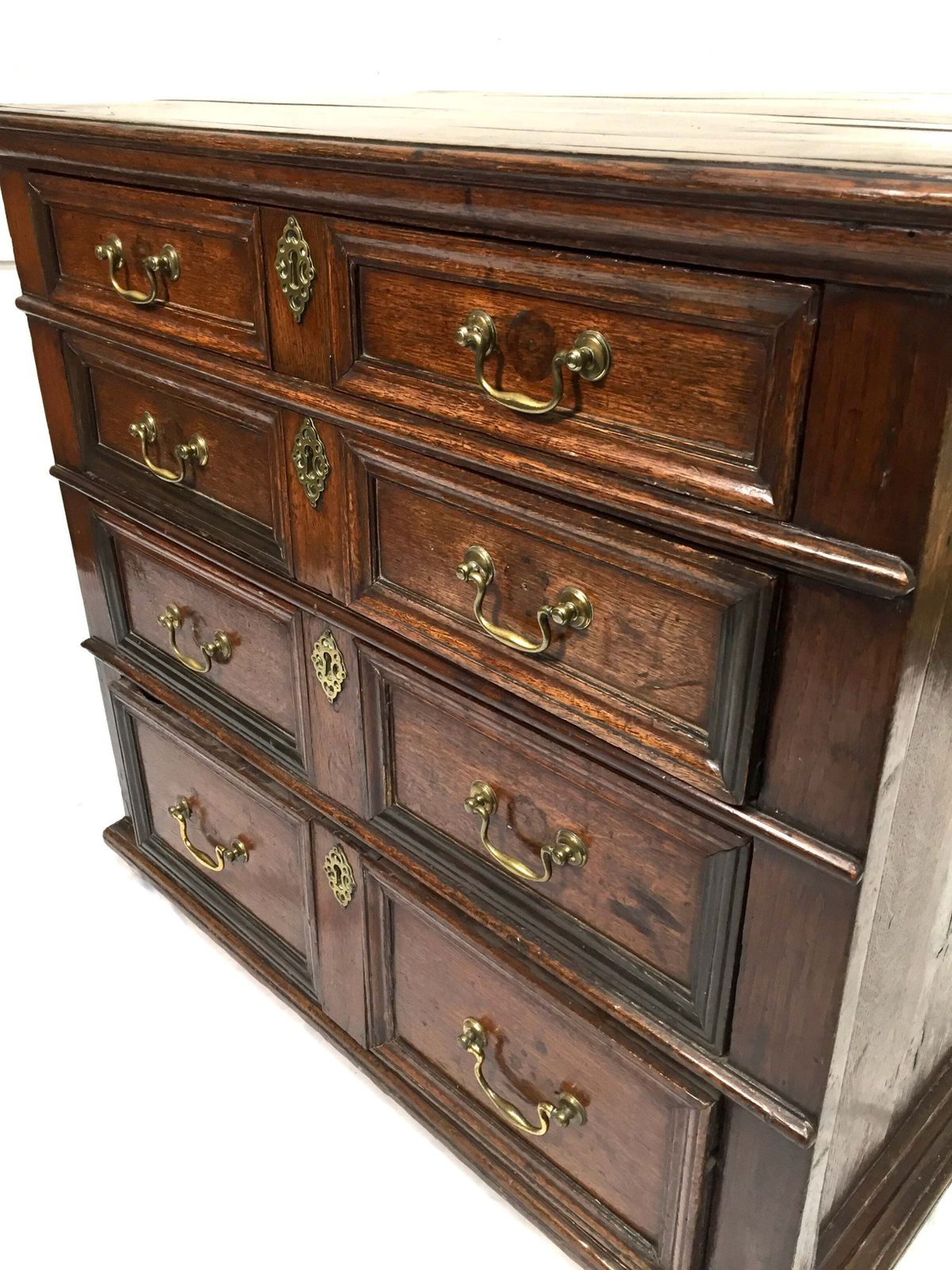 Antique 18th / 17th Century Oak Wooden Chest Of Drawers Storage Cabinet C.1700 photo buy