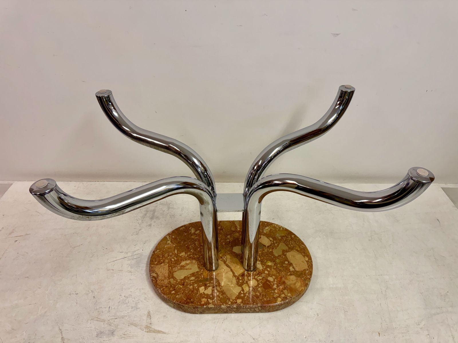 1970s Italian Smoked Glass, Chrome And Marble Italian Dining Table By Guido Faleschini photo Furniture