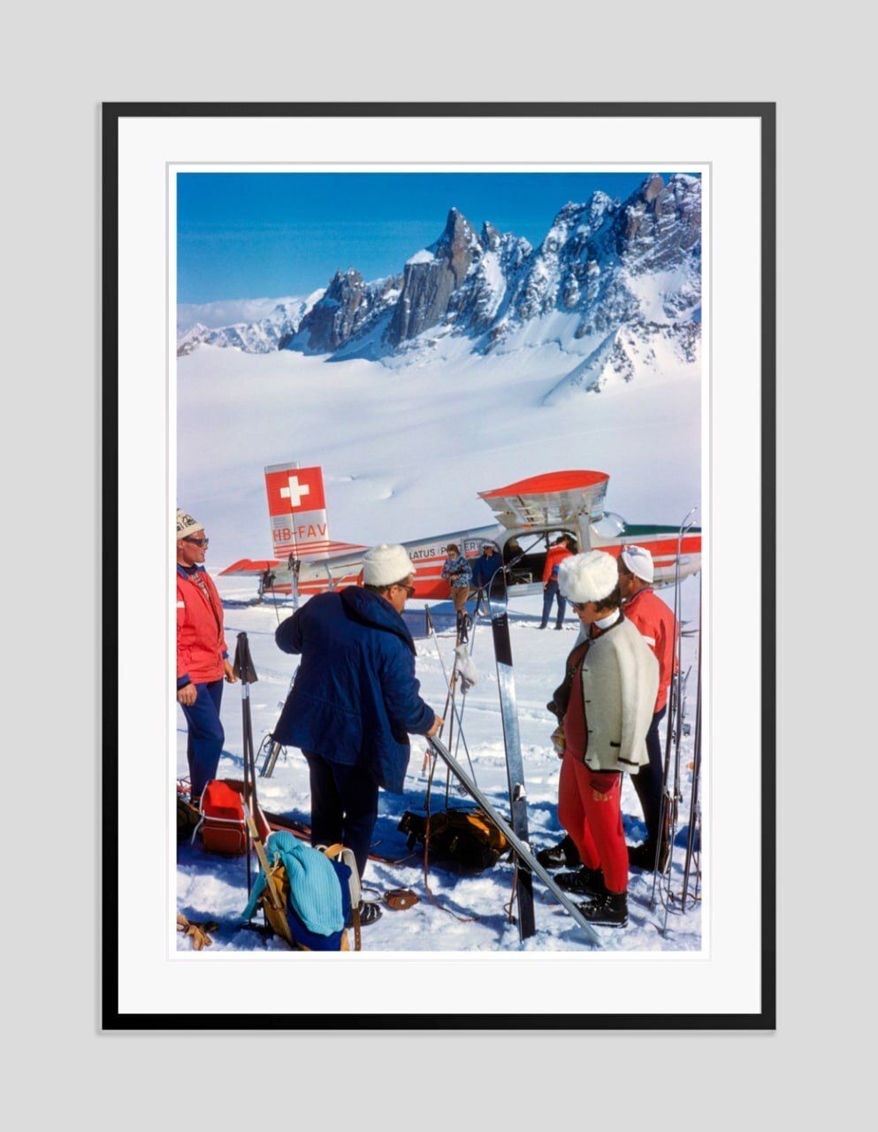 Toni Frissell 'Landed At The Haute Route' Archival Pigment Print Framed In Black photo furniture