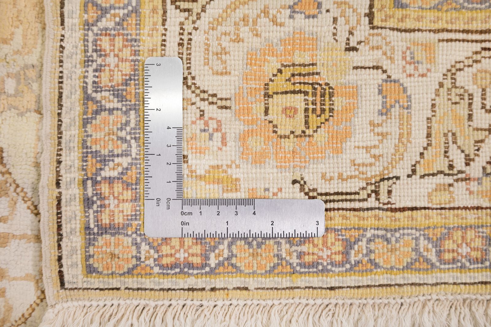 Antique Turkish Kayseri Silk Rug, Cream, 168 × 119cm, Circa 1920s photo vintage