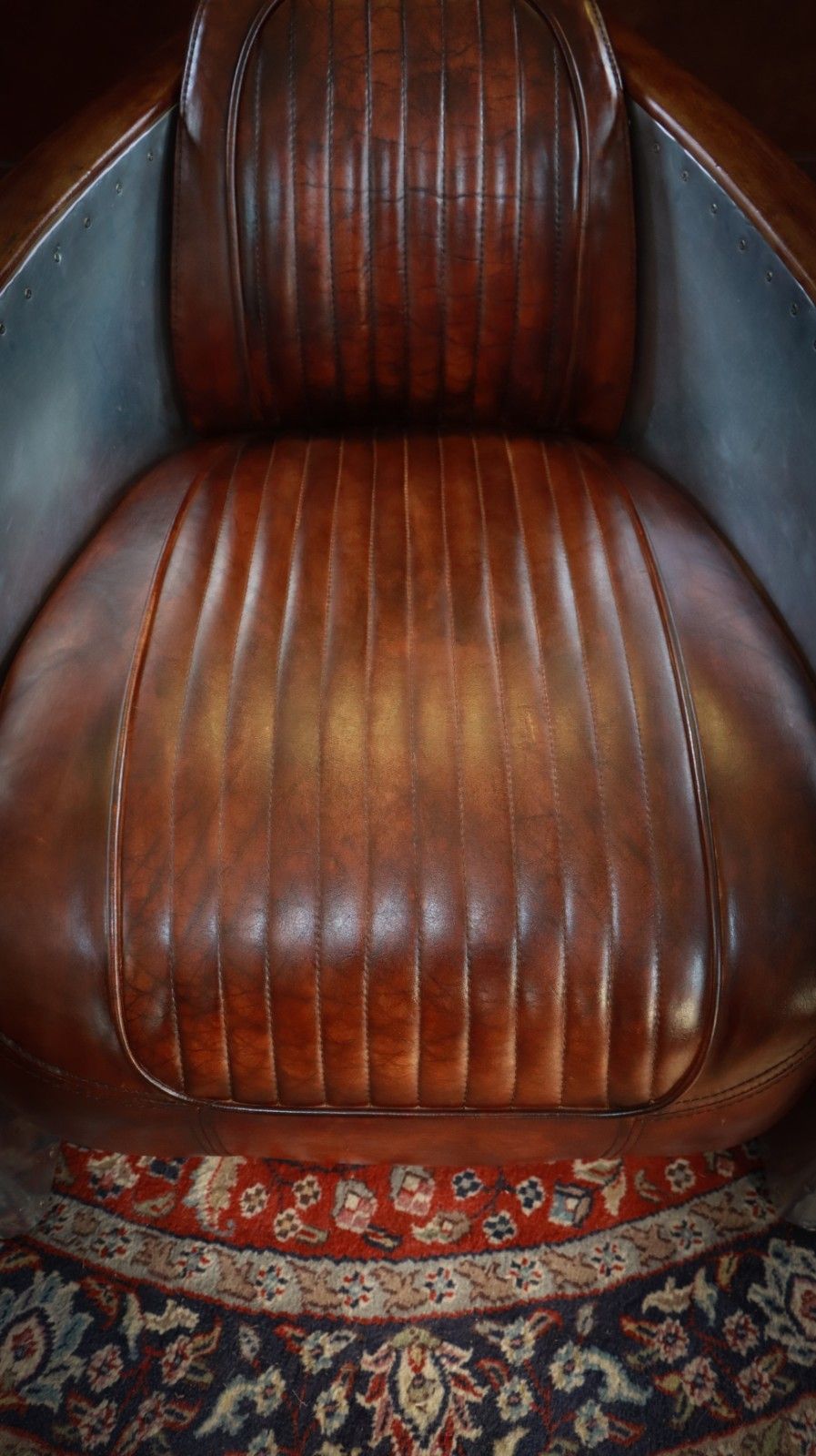 photo vinterior Stunning Timothy Oulton Aviator Tomcat Club Armchair In Buck'dn Brok'n Leather🚚