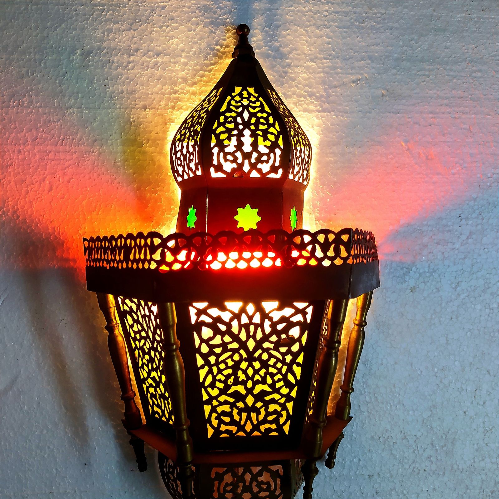 Lighting Pair Of 1960's Moroccan Brass Wall Lights photo
