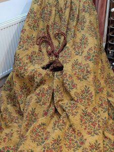 Vintage Chenille Pencil Pleat Second Hand Curtains W277 D230 photo buy