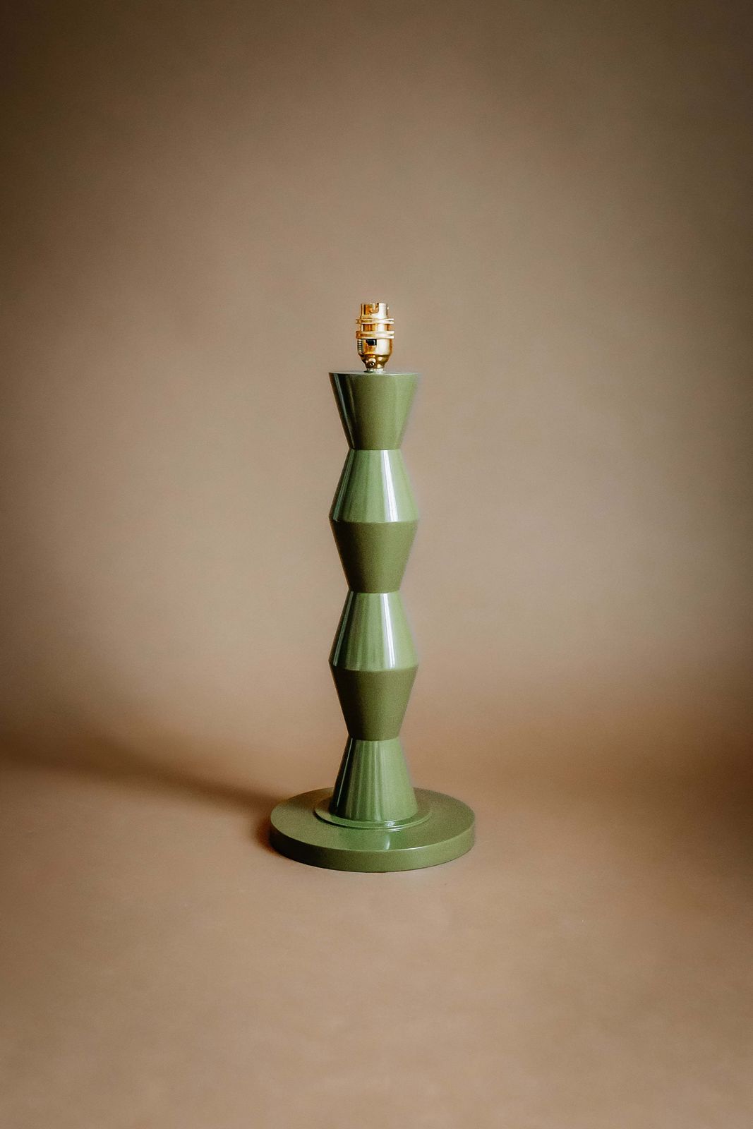 The Fitz Hand Turned Wood Olive Table Lamp photo Lighting