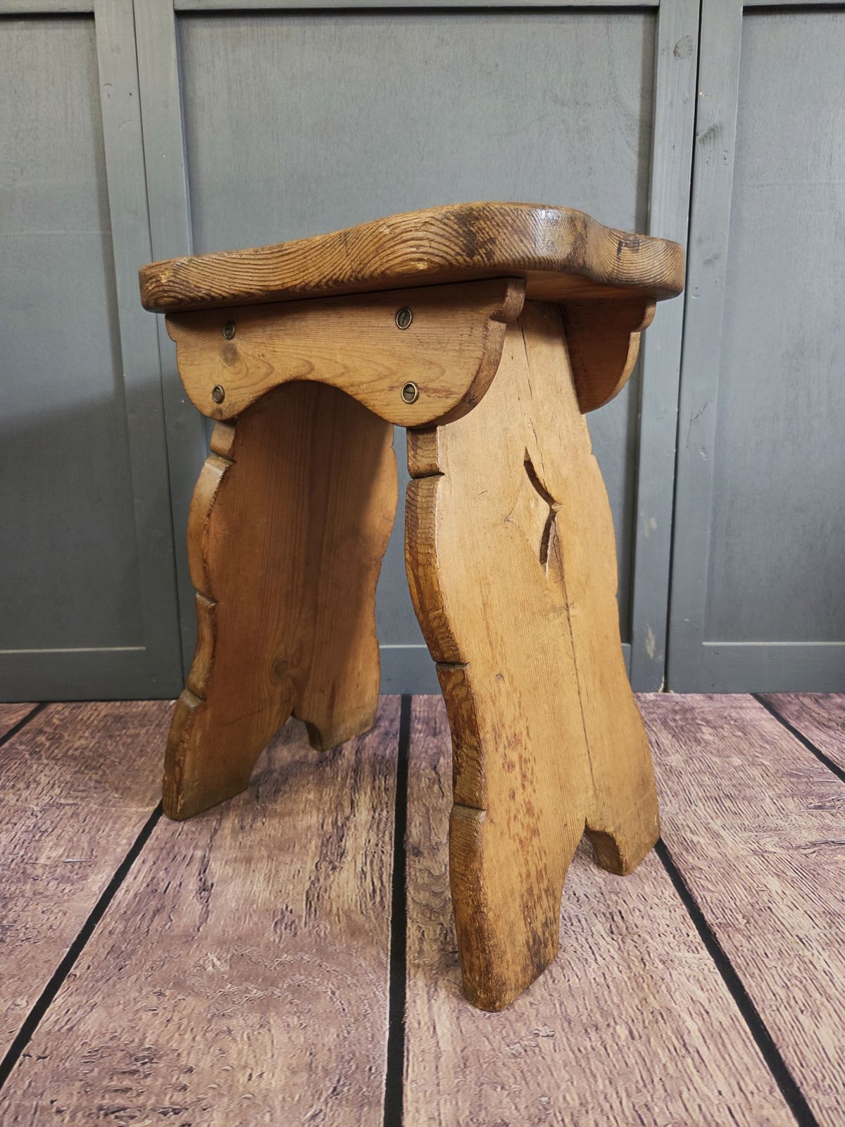 Early 20th Century Arts And Crafts Style Pine Stool photo for sale