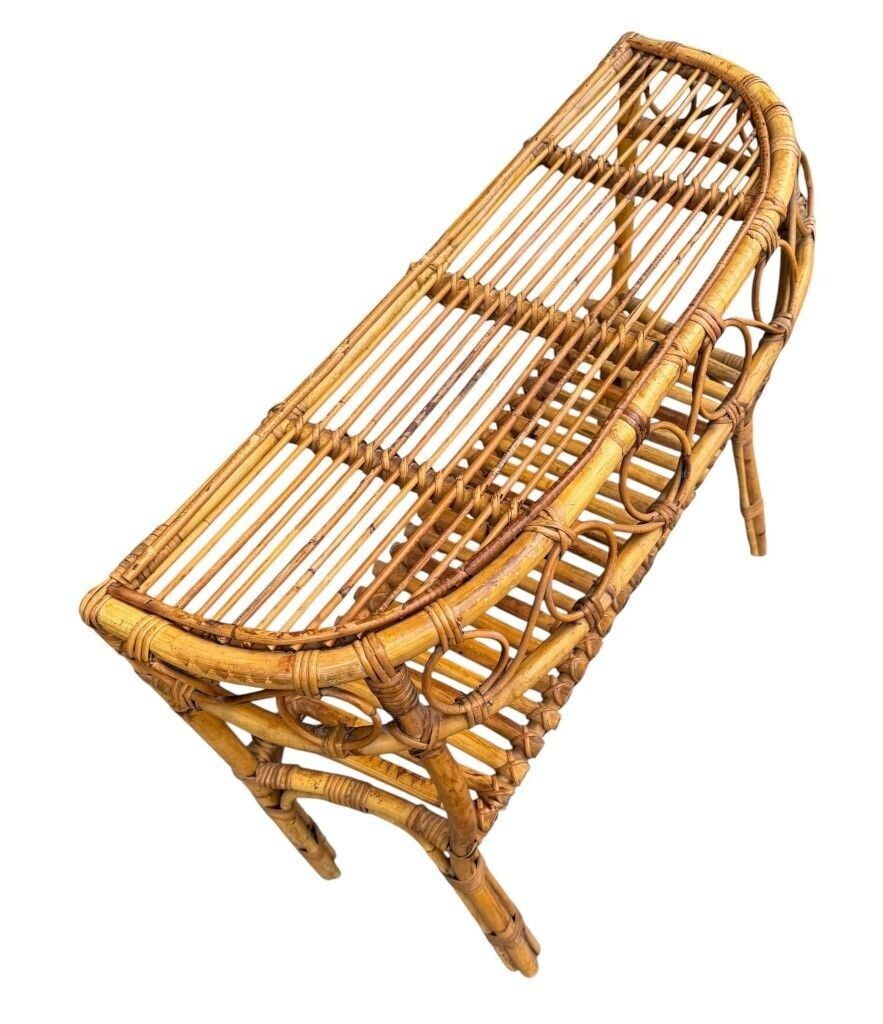photo vinterior An Italian 1970s Split Cane Bamboo, Bonacina Style Table