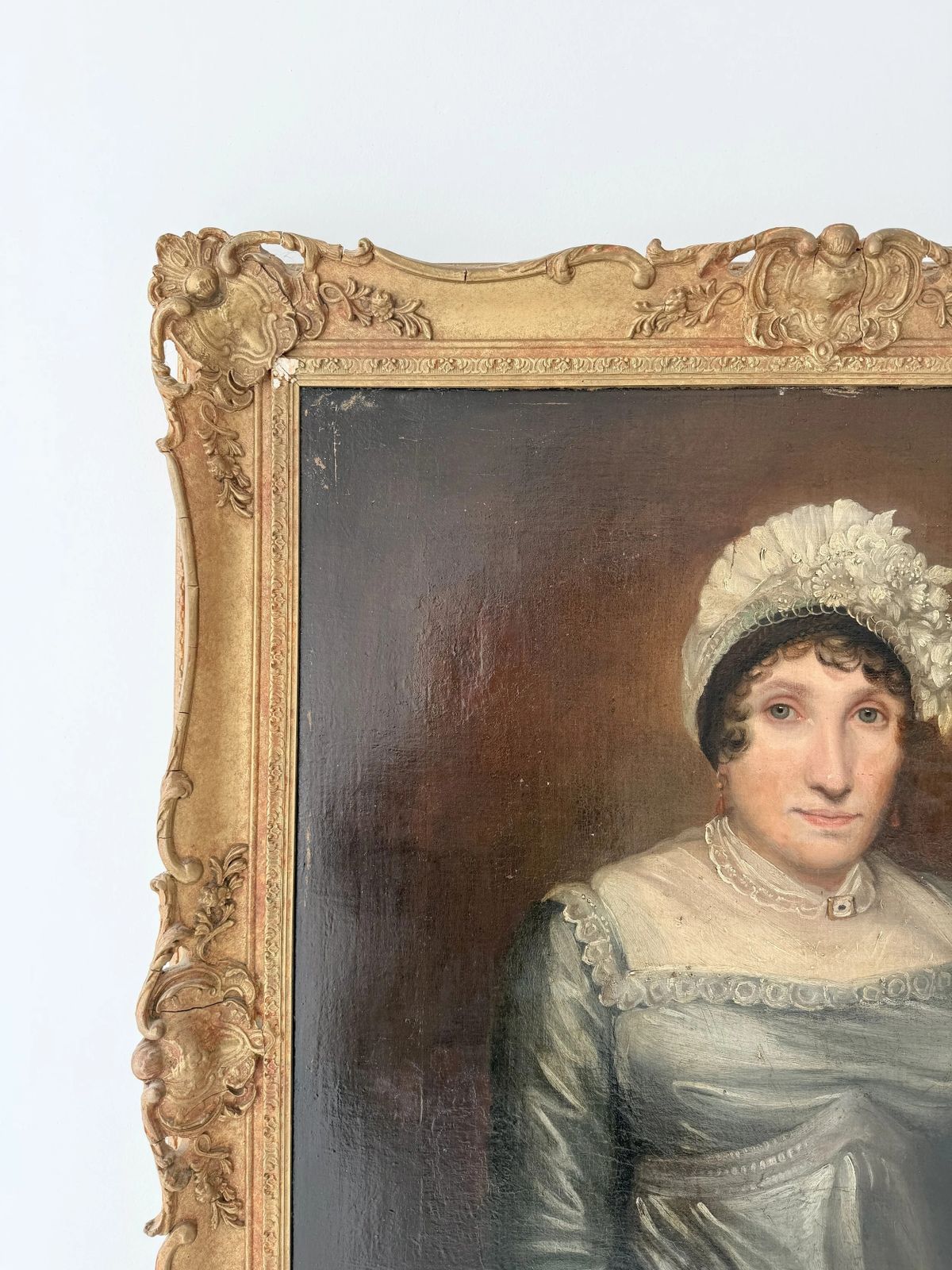 Pair Of Framed Oil On Canvas Portrait Paintings Of Man And Woman, 19th Century, English Provincial School photo Art