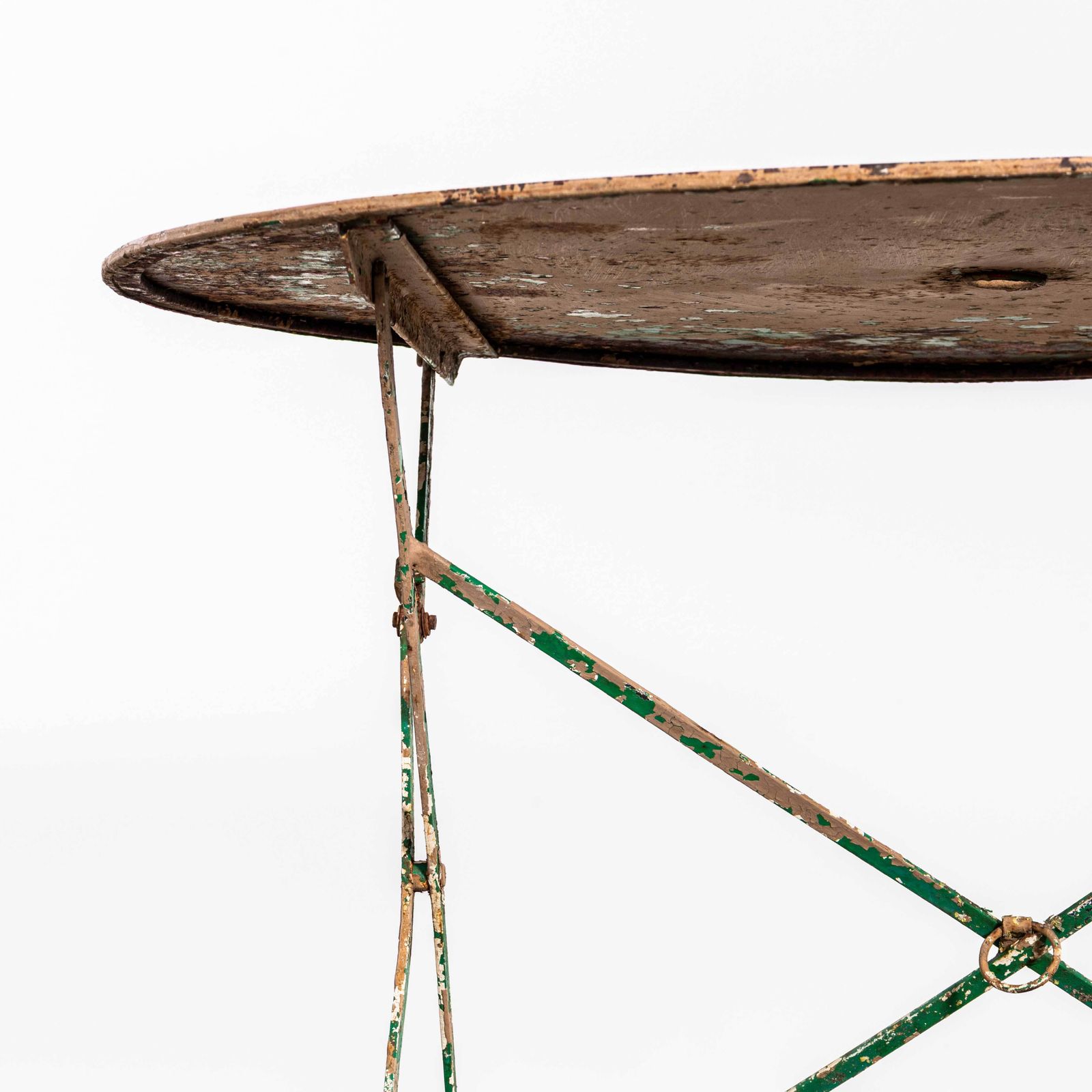 1950's French Round Metal Folding Dining Table photo vinterior