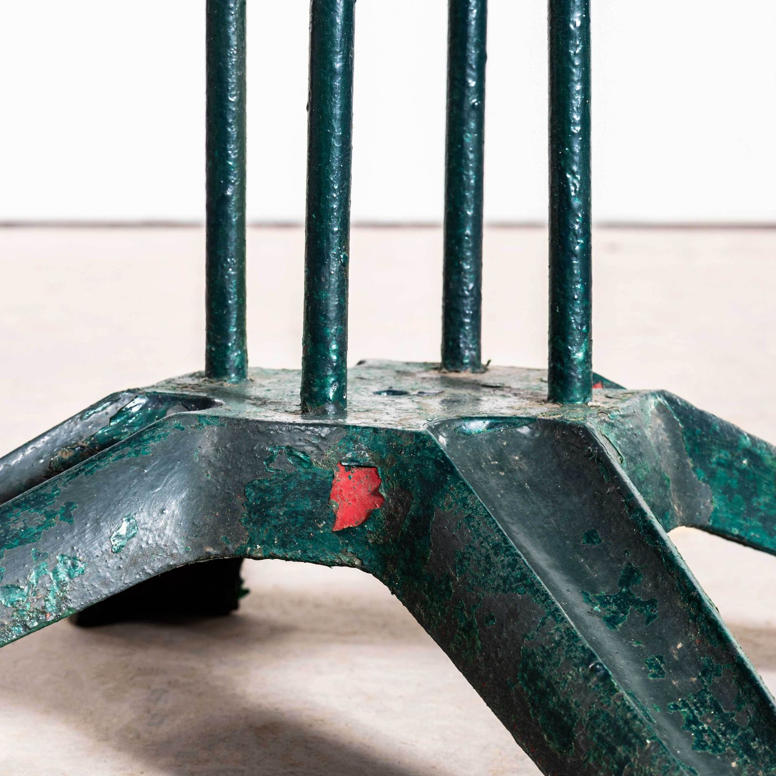 1950's Original Medium French Round Outdoor Table   Dark Turquoise photo furniture