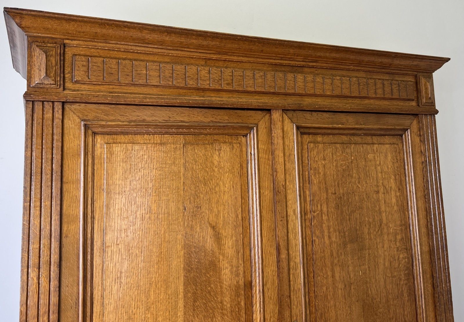 Wardrobe Antique French Style Oak Two Door Carved Armoire Cabinet Lot 6143 photo for sale