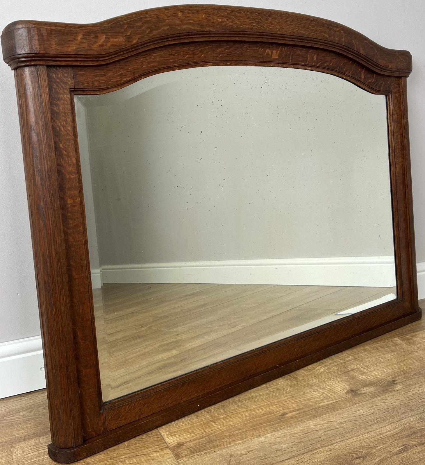Mirror Antique French Style Oak Wall Mirror Carved Decorative Frame Lot 6141