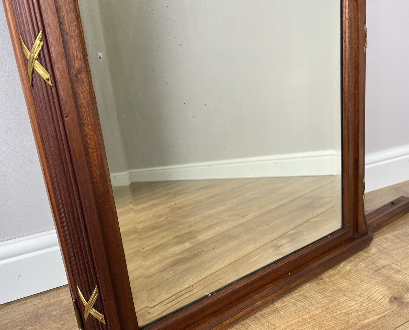 photo furniture Mirror Antique French Walnut Wall Mirror Carved Decorative Frame Lot 6138