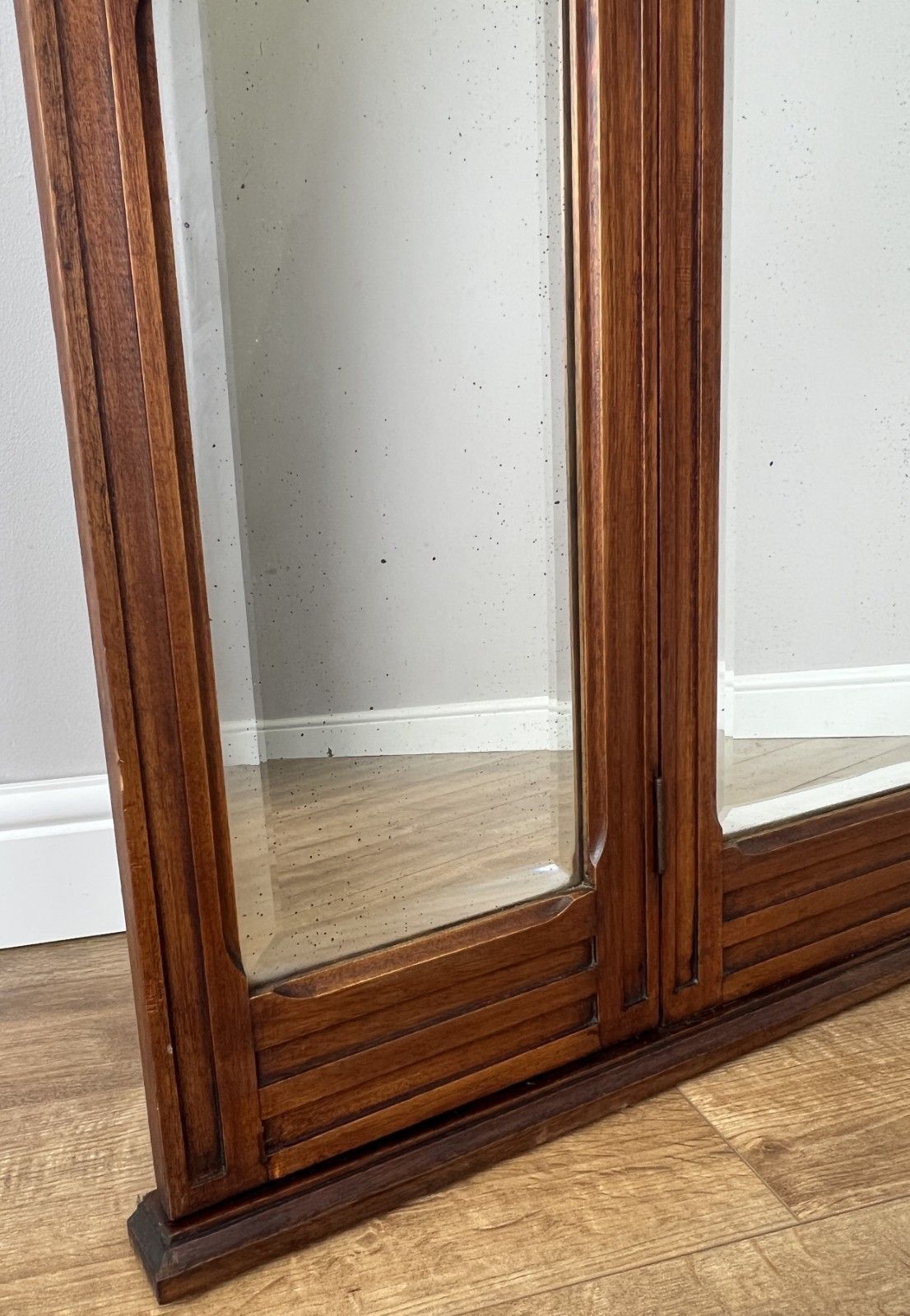 photo for sale Mirror Antique French Style Walnut Triple Folding Dressing Table Mirror Lot 6139