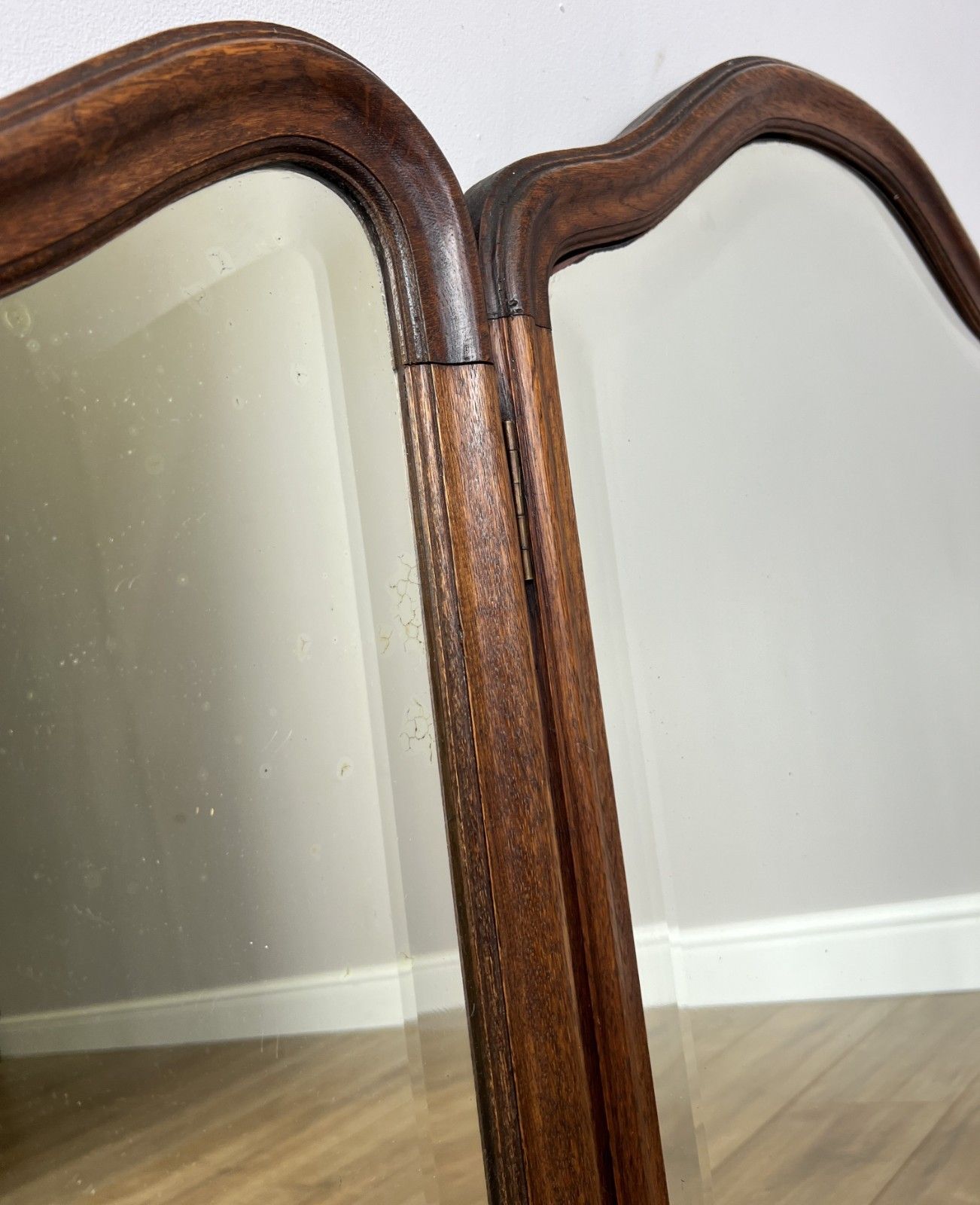 Mirror Antique French Oak Triple Folding Carved Dressing Table Mirror Lot 6137 photo for sale