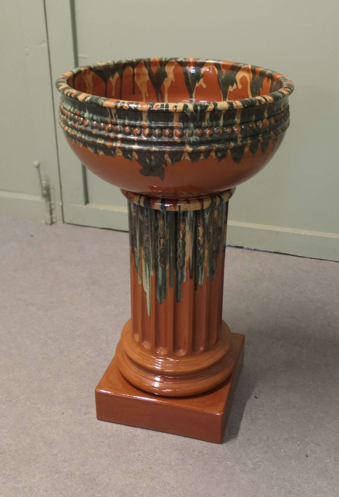 French Glazed Arts And Crafts Terracotta Jardiniere In Good Condition