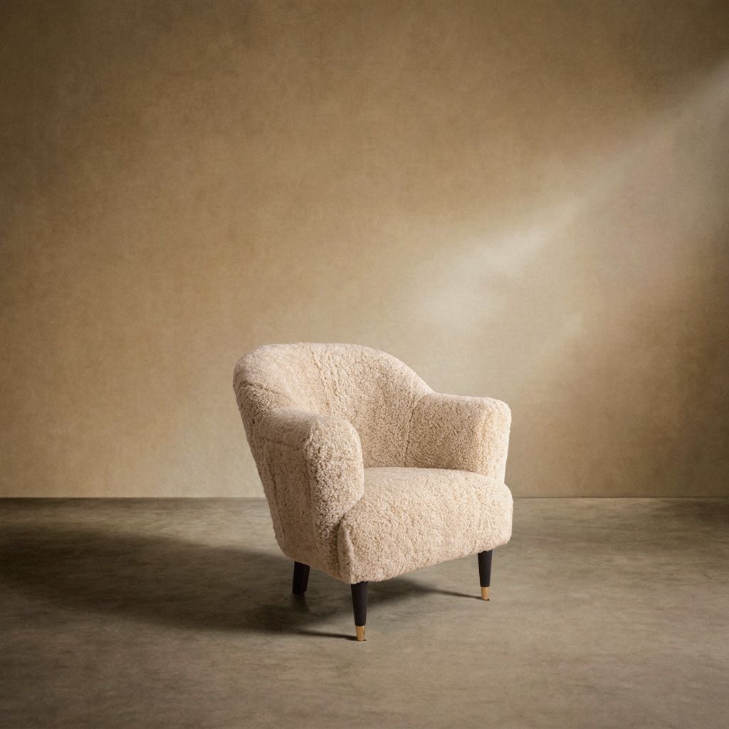 The 'Milo' Sheep Wool Armchair