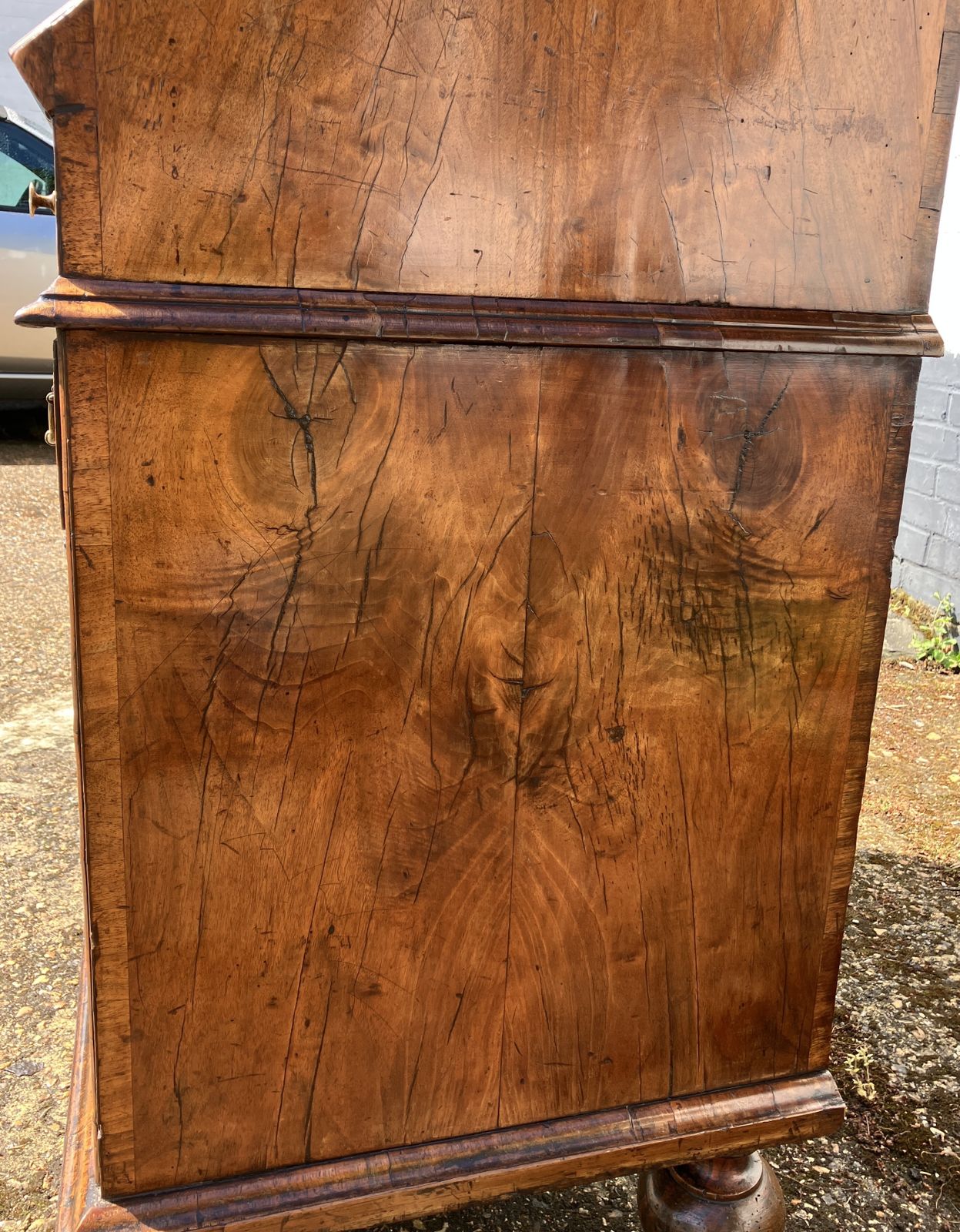 Furniture Fine Early 18th Century English Walnut Fall Front Bureau, Circa 1705 photo