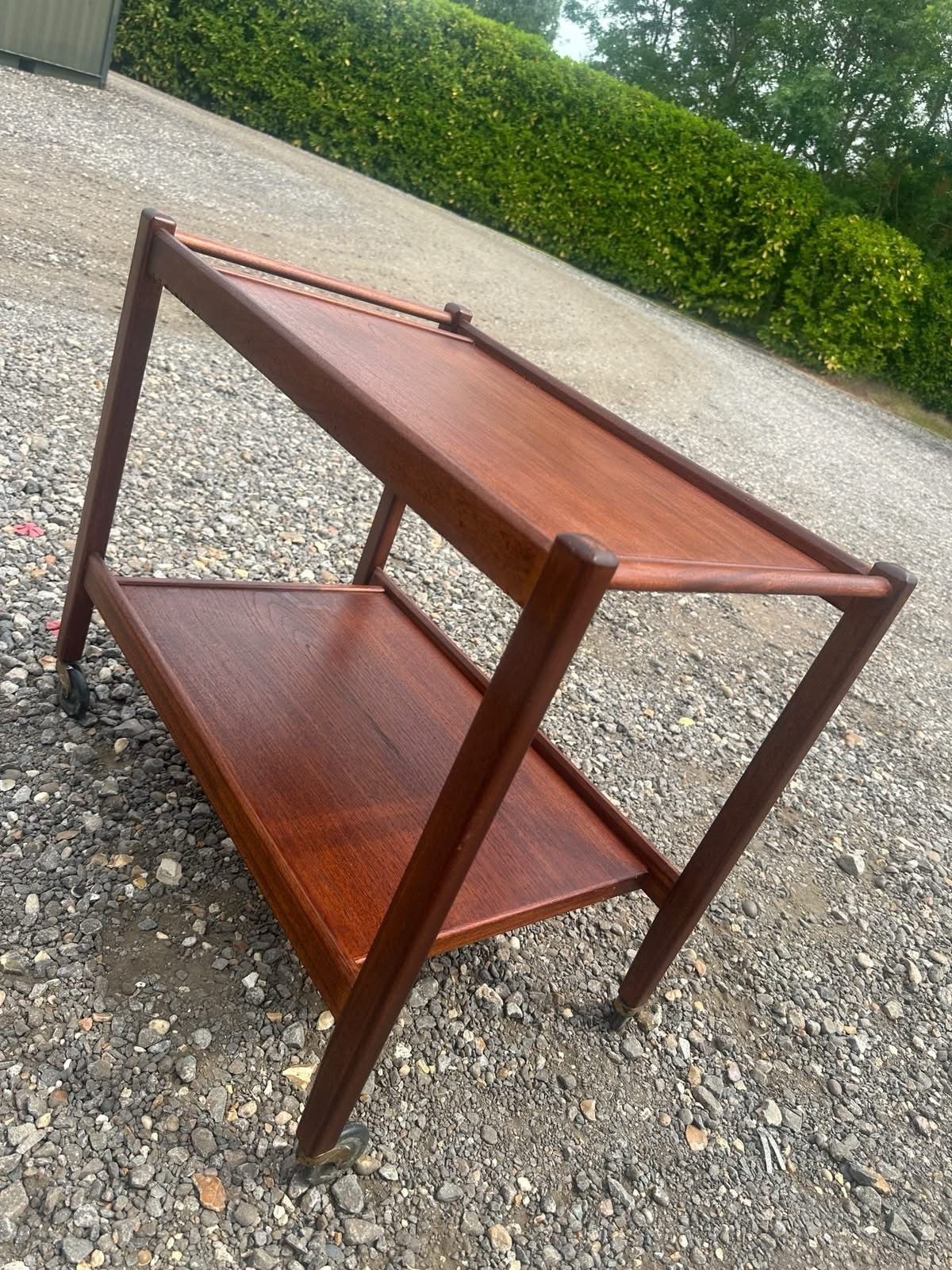 Vintage Mid Century Teak Drinks Trolley Serving Cart Bar Trolley Danish Mcm