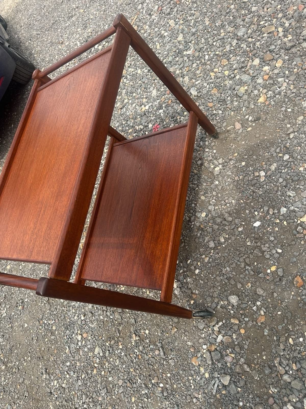 Vintage Mid Century Teak Drinks Trolley Serving Cart Bar Trolley Danish Mcm photo furniture