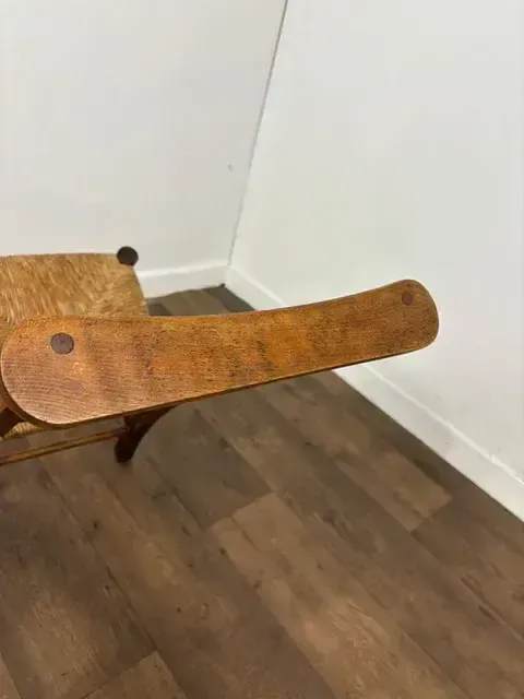 photo for sale Antique Beech Rush Seat Prayer Chair