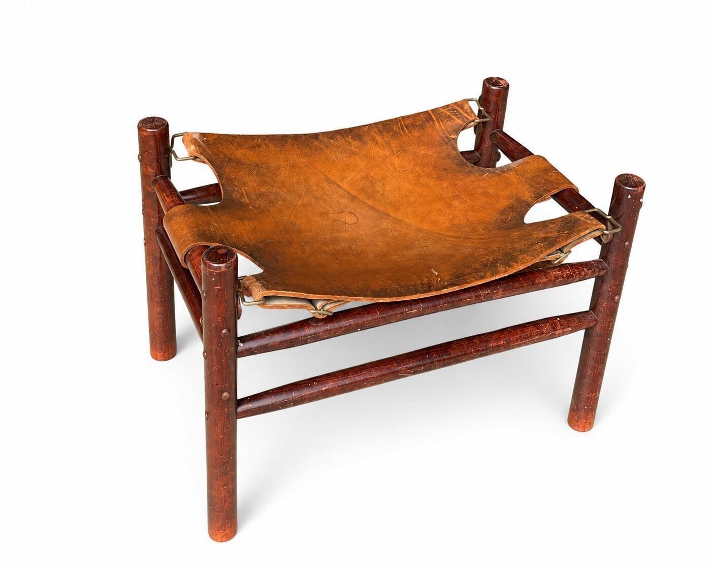 Leather Safari Lounge Chair With Ottoman, In The Style Of Arne Norell, 1970s photo Furniture