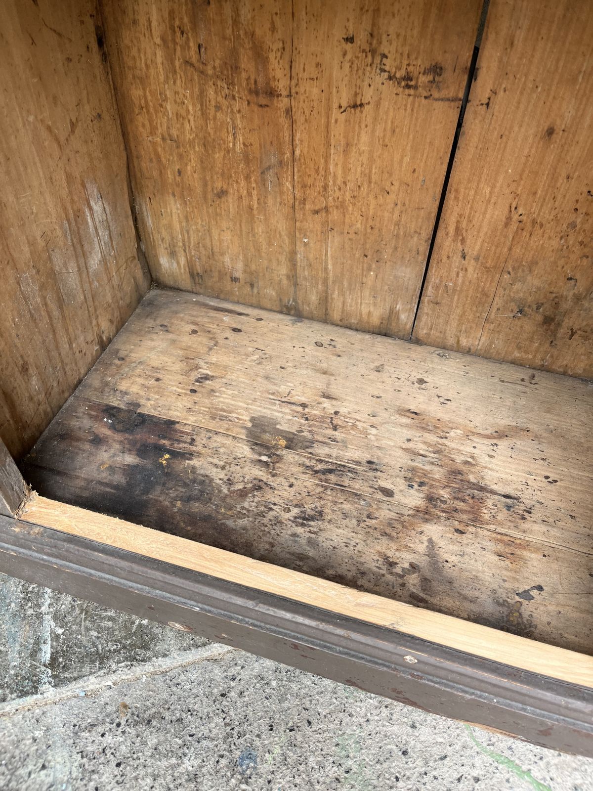 19th Century Rustic French Small Cupboard In Original Brown Paint photo Furniture