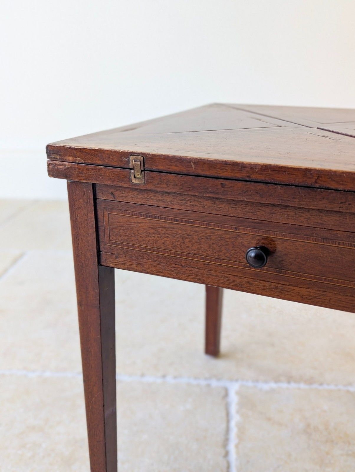 Antique Edwardian Mahogany Diminutive Envelope Card Table C.1910 photo vintage