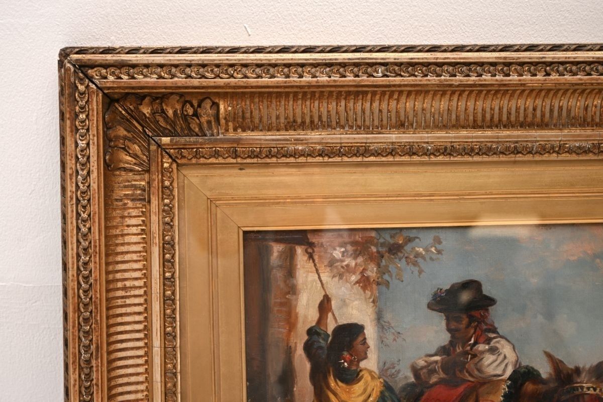 Antique Framed Oil Painting By Thomas Kent Pelham (1831 – 1907) photo vinterior