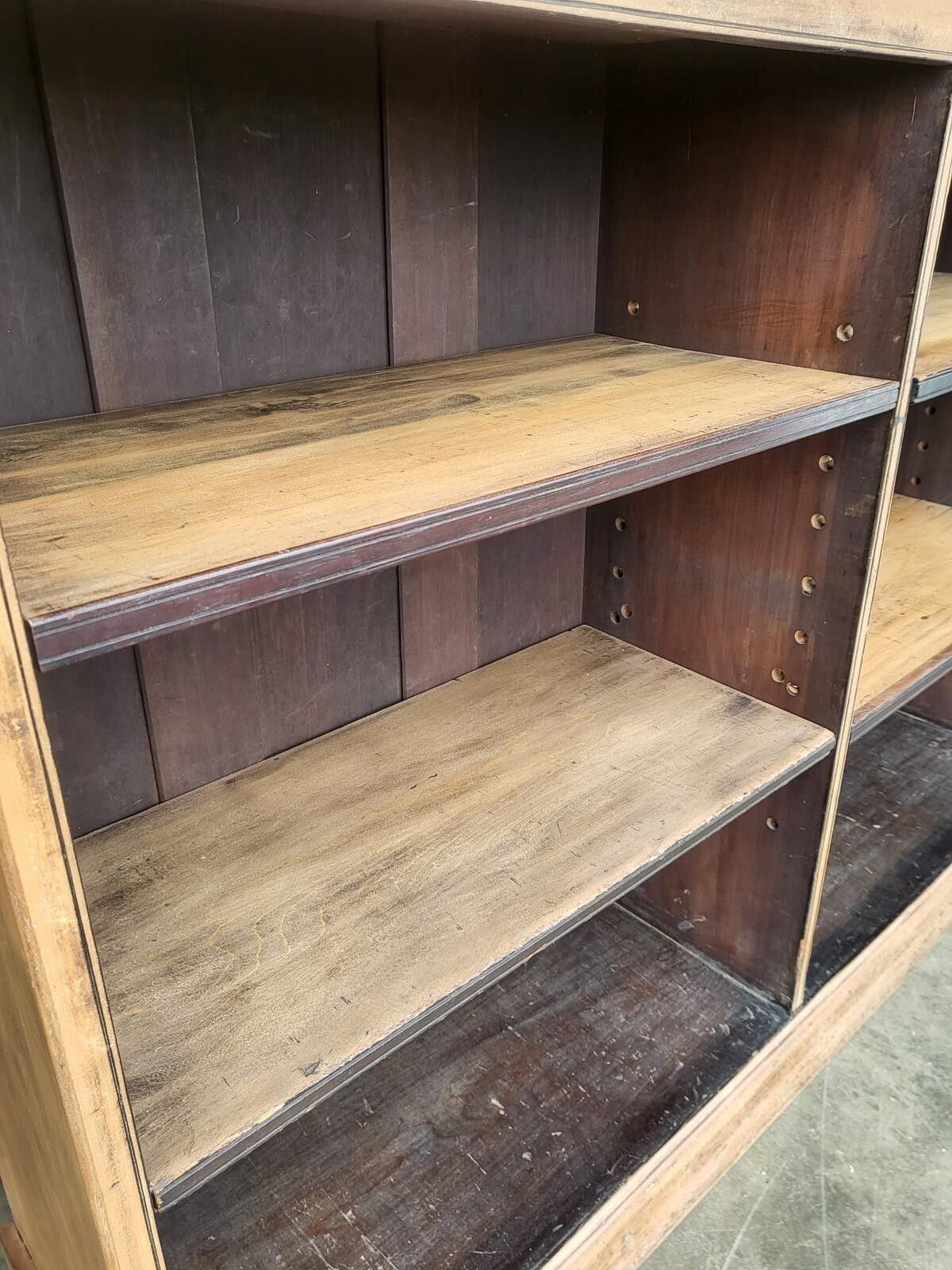 Antique Edwardian Oak Low Open Bookcase Adjustable Shelves photo Furniture