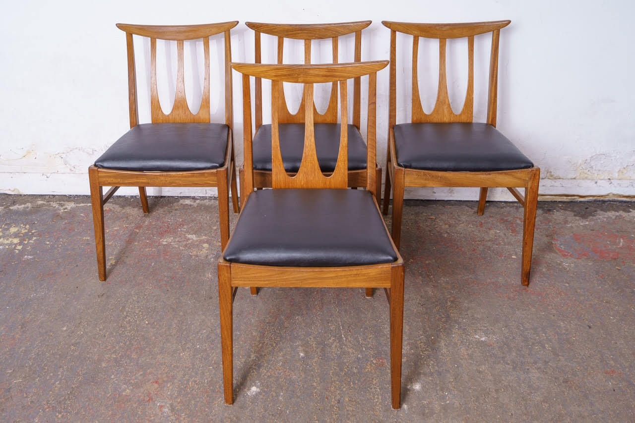 4 G Plan Mid Century Teak Brasilia Dining Chairs, Newly Upholstered photo Furniture