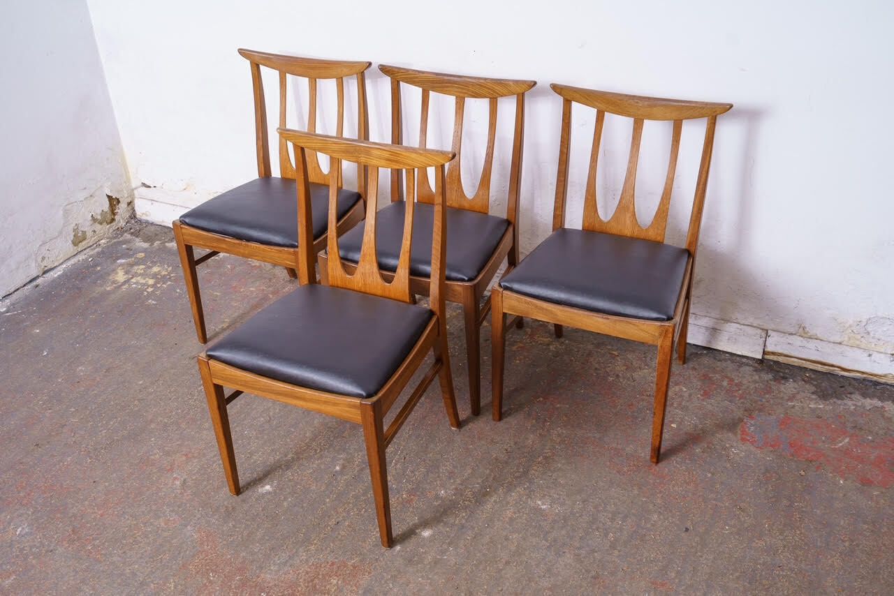 4 G Plan Mid Century Teak Brasilia Dining Chairs, Newly Upholstered photo 550.0