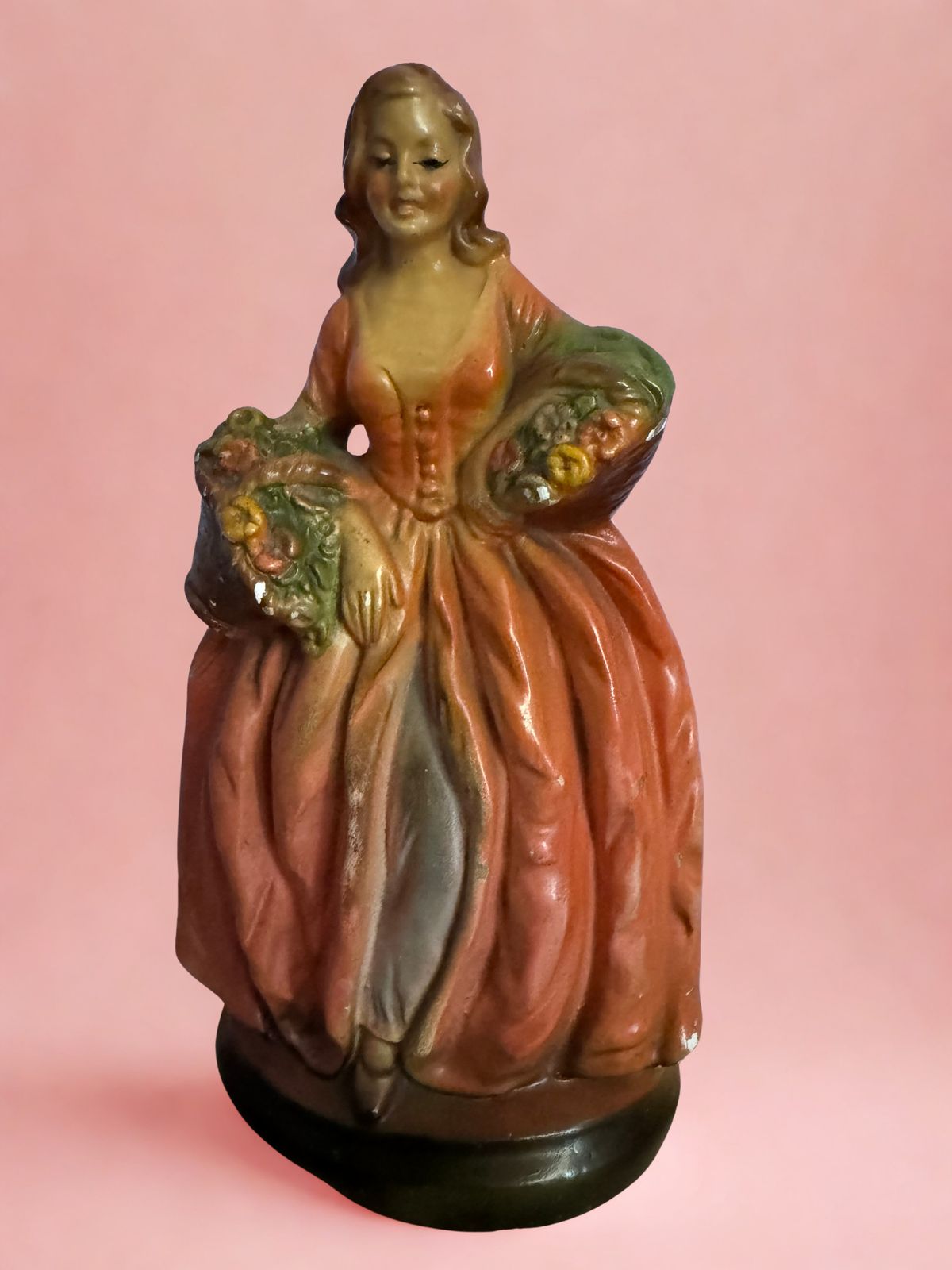 Vintage 1930s Chalkware Crinoline Lady Figurine (19cm) photo furniture