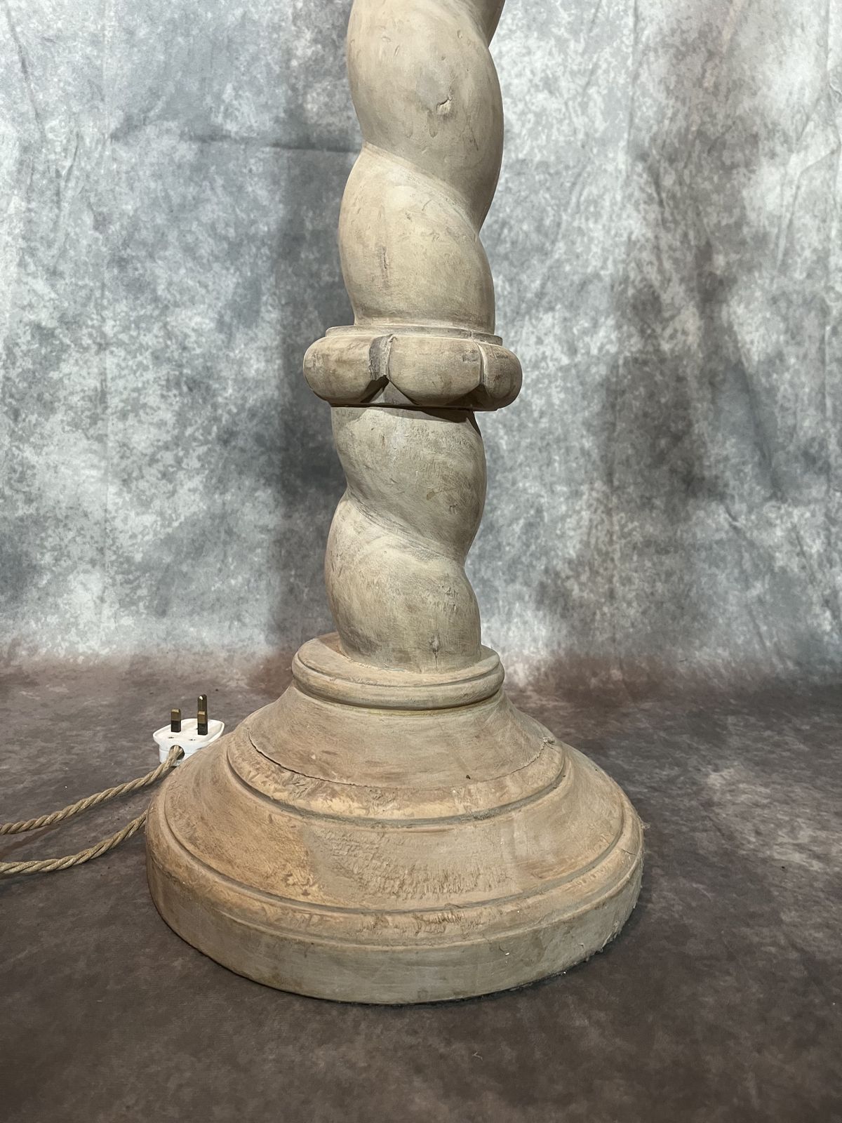 20th Century French Wooden Standing Floor Lamp photo for sale
