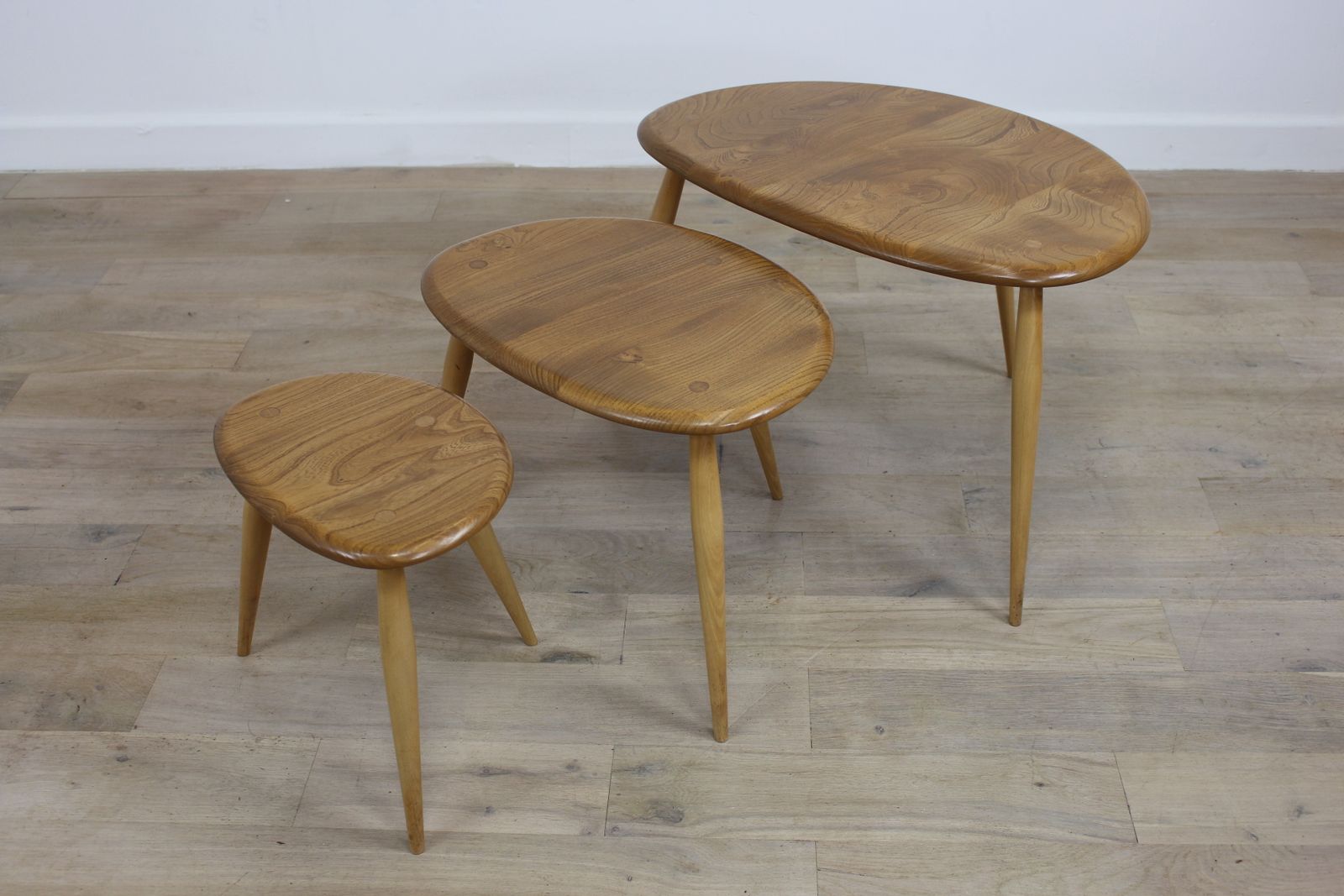 Vintage Ercol Elm Pebble Nest, 1960s photo furniture