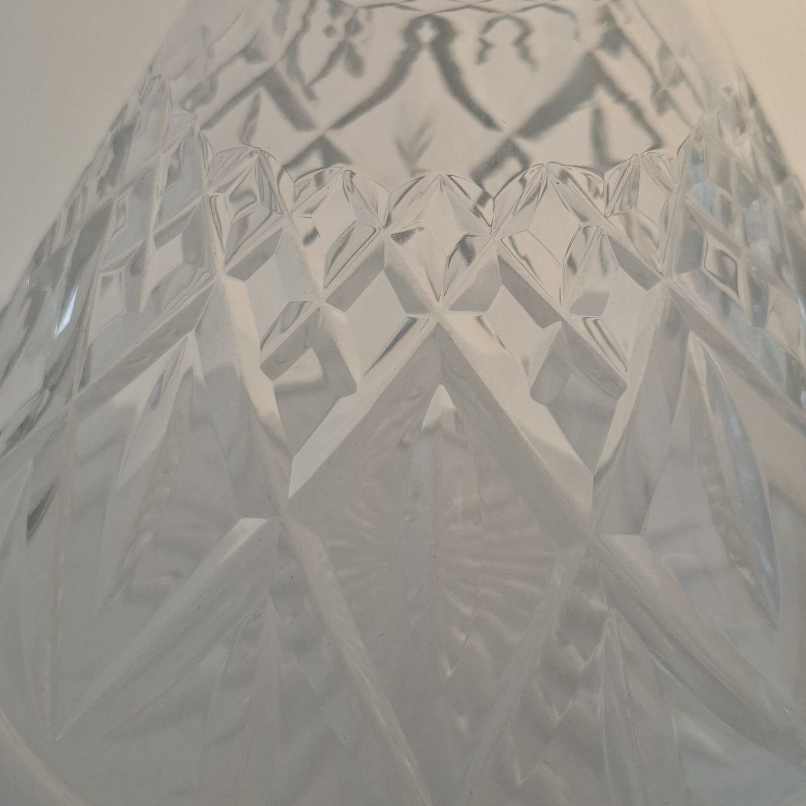 photo for sale Pair Of Stuart Crystal Decanters Conical Cut Glass Vintage