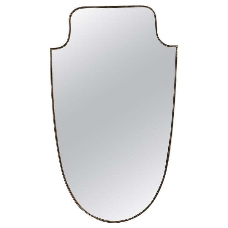 Vintage Italian Wall Mirror With Beading (Circa 1960s)   Large