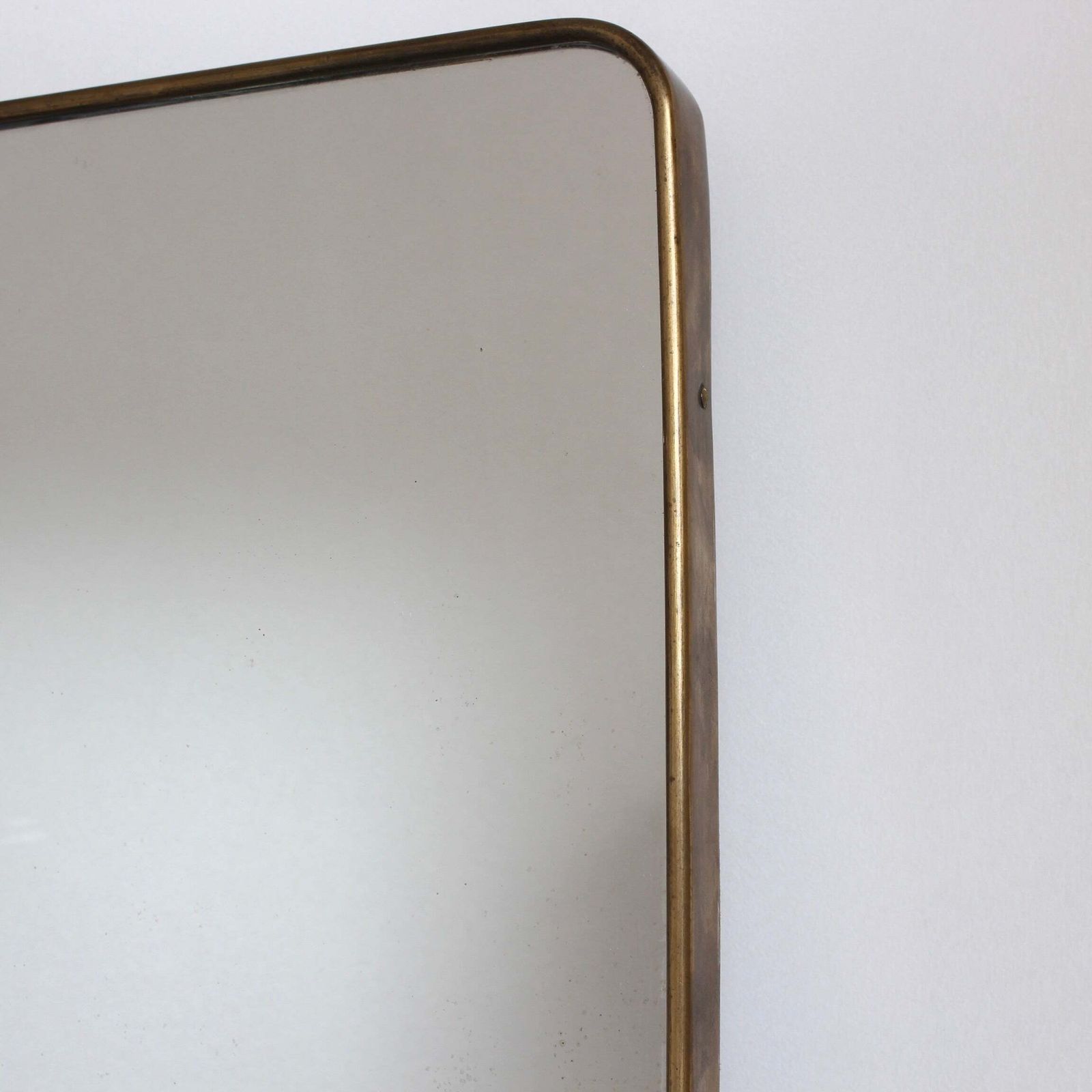 Vintage Italian Wall Mirror With Brass Frame (Circa 1960s)   Large photo vinterior