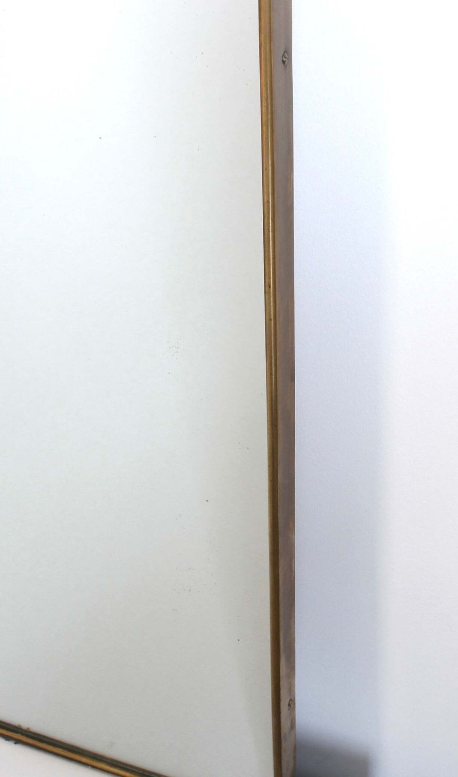 photo furniture Vintage Italian Wall Mirror With Brass Frame (Circa 1960s)   Large