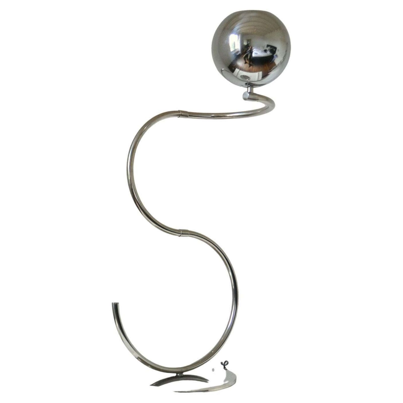 Sculptural Adjustable Reggiani Chrome Floor Lamp Italy 1960's photo furniture