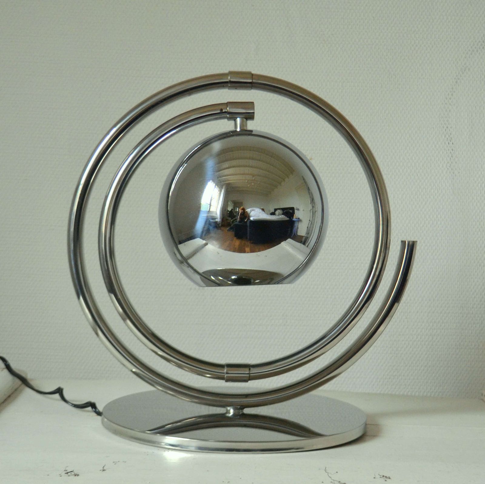 Sculptural Adjustable Reggiani Chrome Floor Lamp Italy 1960's photo Lighting