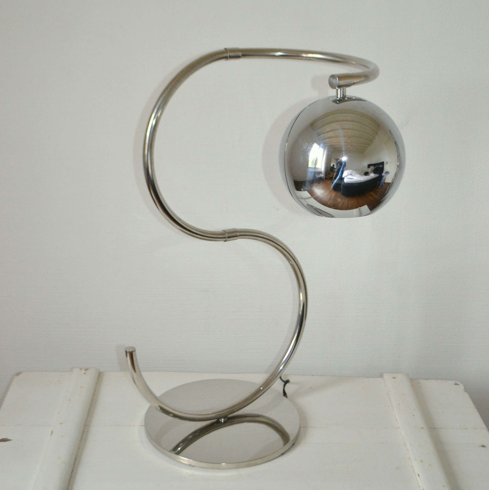 Sculptural Adjustable Reggiani Chrome Floor Lamp Italy 1960's photo vinterior