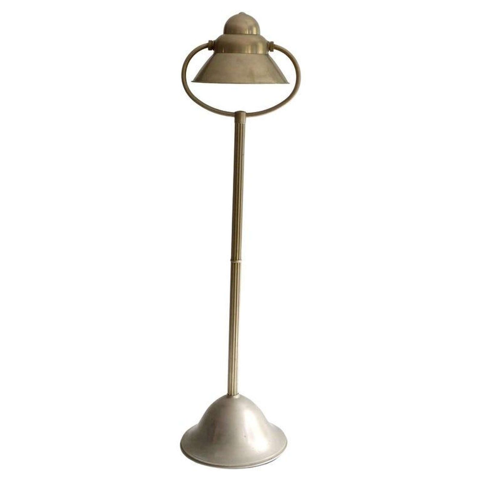 Art Deco Floor Lamp 1920's With Adjustable Shade In Nickel Attributed photo furniture