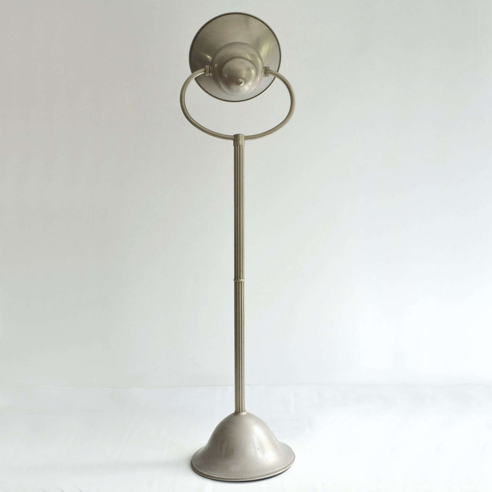 Art Deco Floor Lamp 1920's With Adjustable Shade In Nickel Attributed photo 2550.0