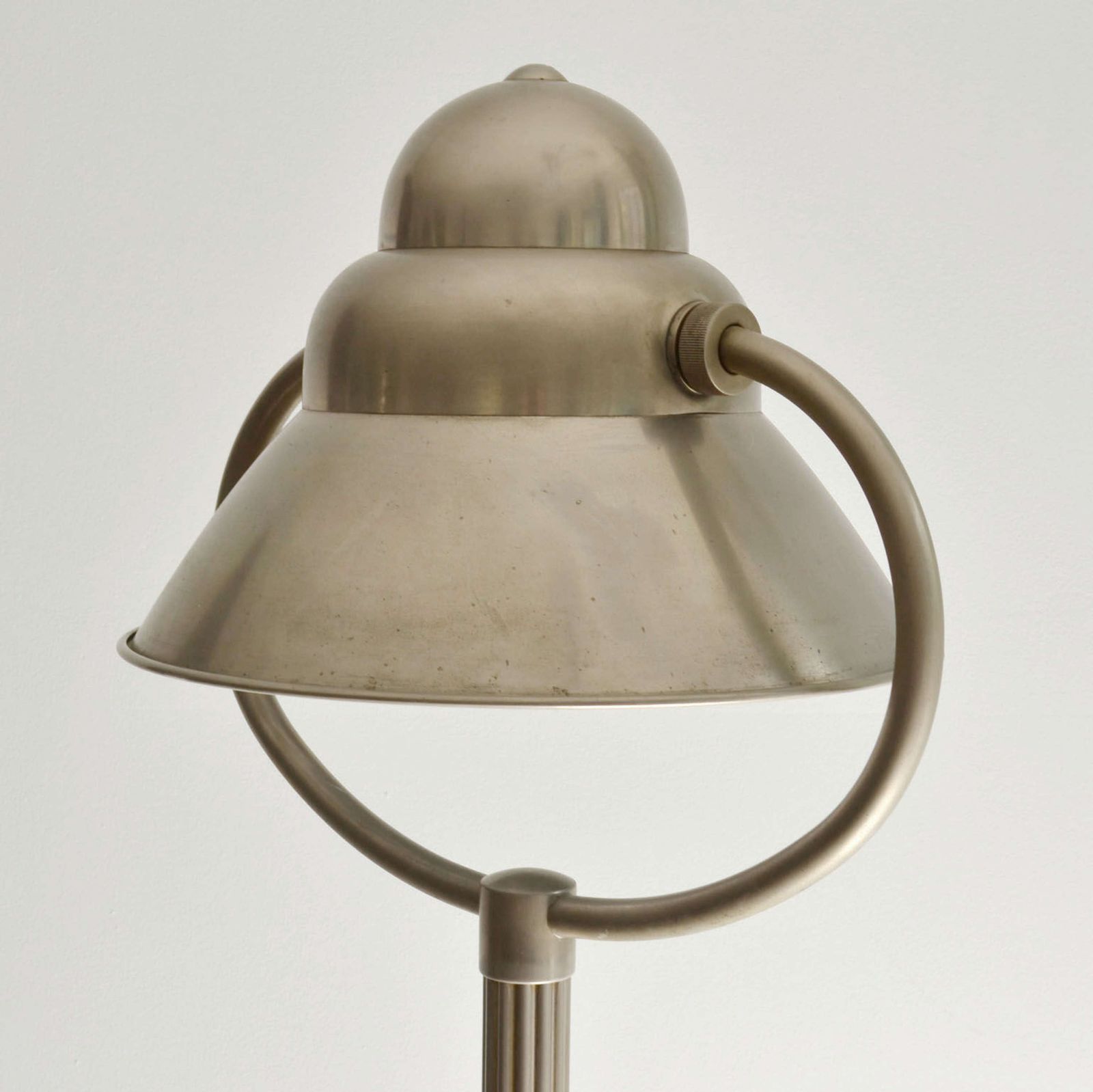 photo furniture Art Deco Floor Lamp 1920's With Adjustable Shade In Nickel Attributed