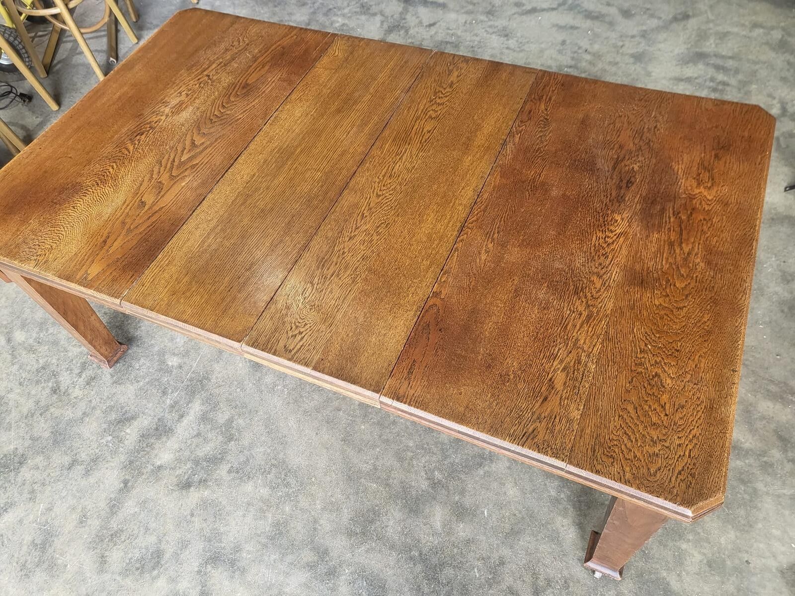 Antique Edwardian Oak Extending Dining Table Seat 8 photo buy