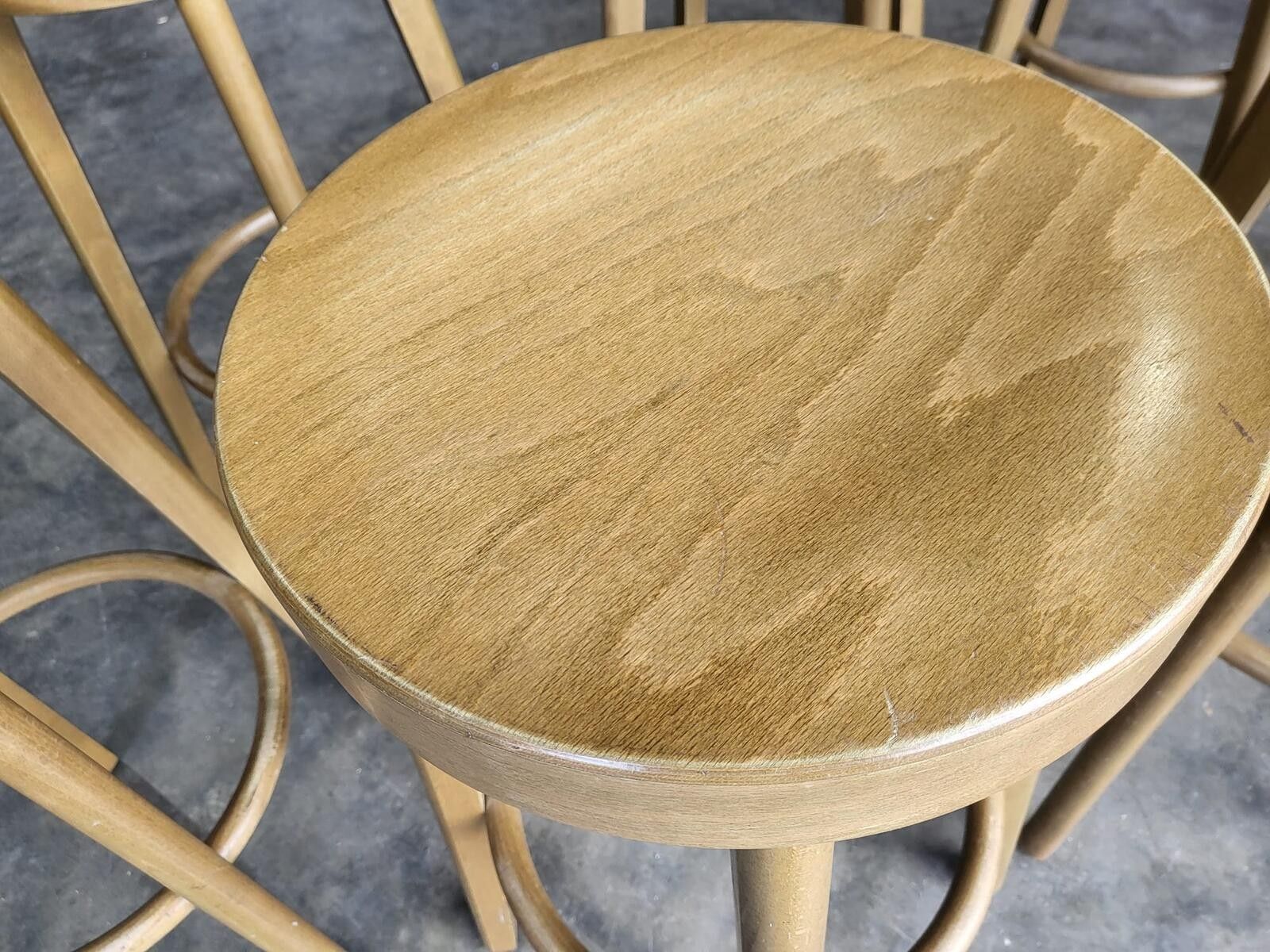 Seven 7 Tall Round Wooden Beech Bar Kitchen Pub Stools photo Furniture