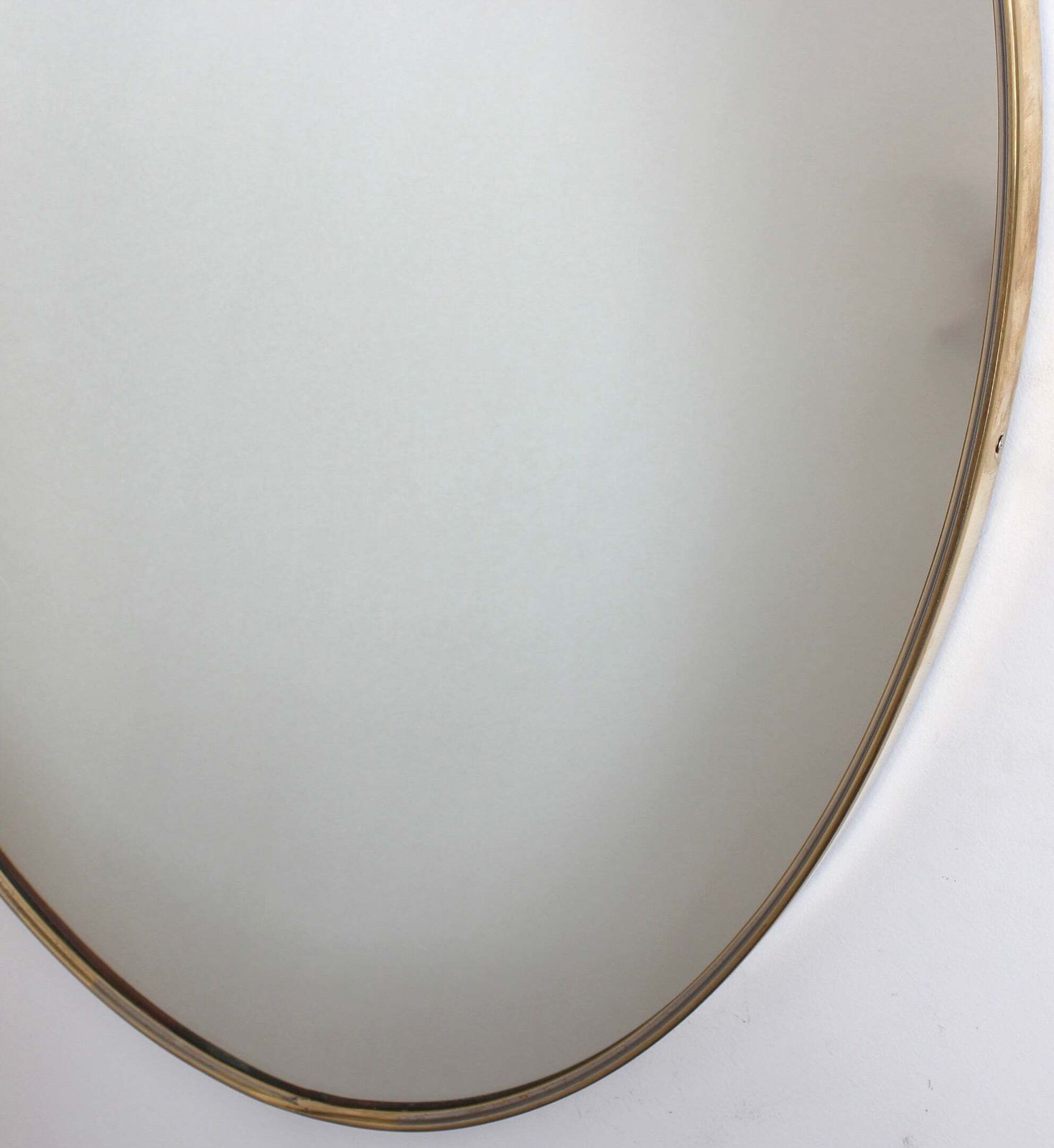 photo for sale Vintage Italian Wall Mirror With Brass Frame (Circa 1960s)