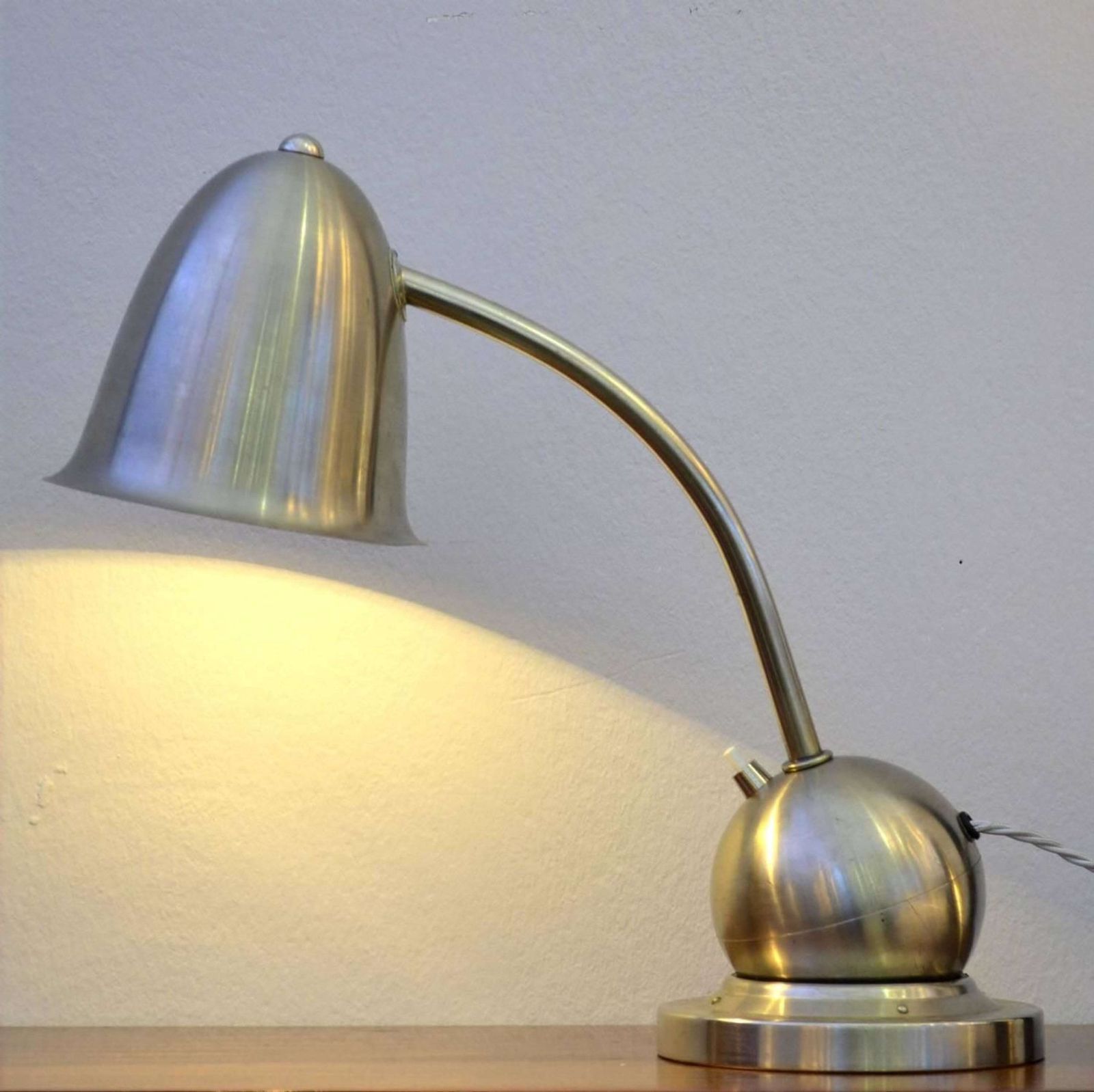 Modernist Pair Of Table Lamps Nickel By Daalderop, 1930s photo buy