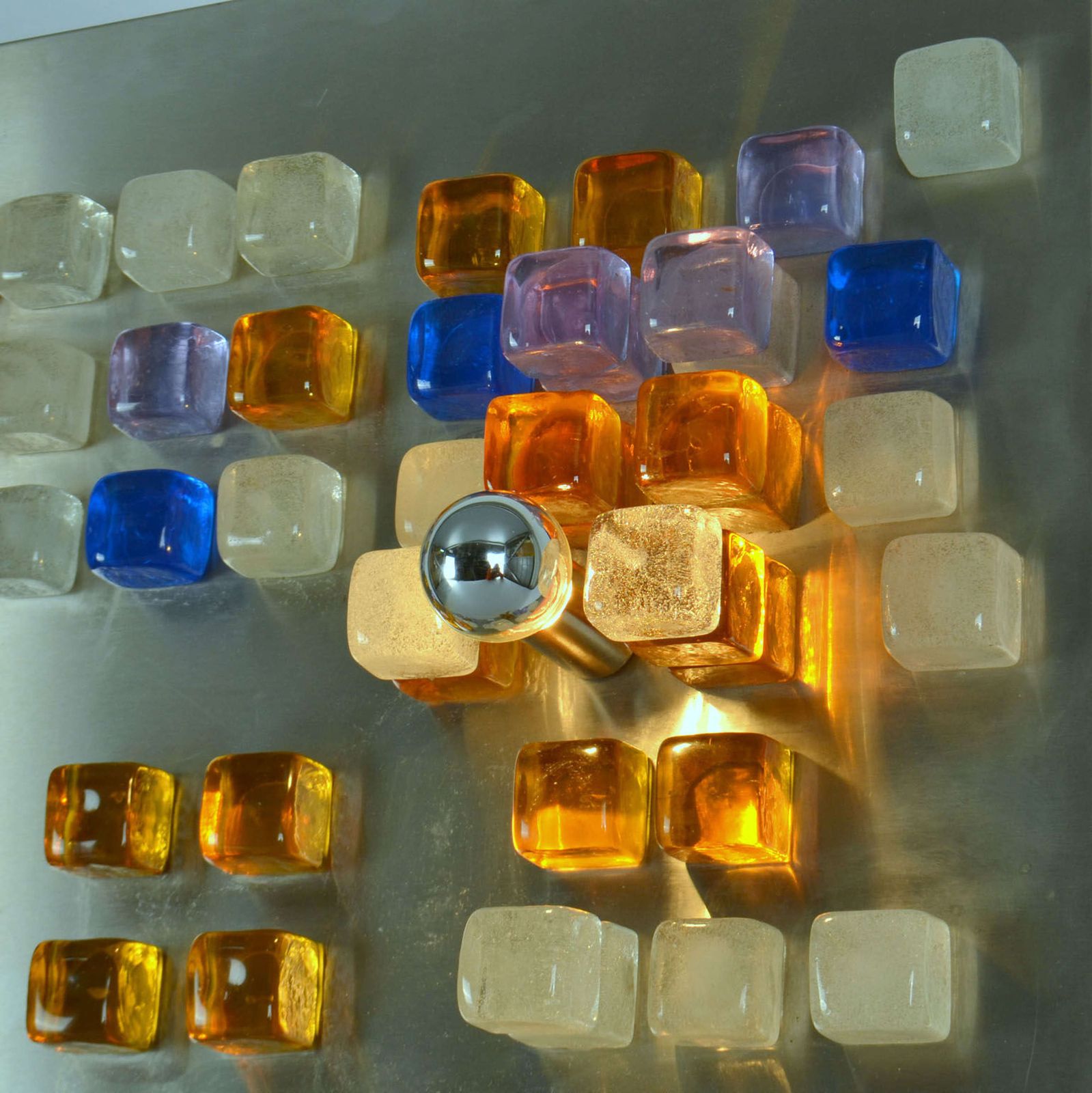 Poliarte Wall Art, Light, Glass Cubes, Stainless Steel By Albano Poli photo 2800.0